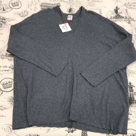 Anne Klein Rib V-Neck Sweater - Picture 2 of 4